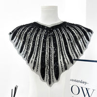 New Mesh Sequin Beaded Front Collar Decorative Dress Collar Patch