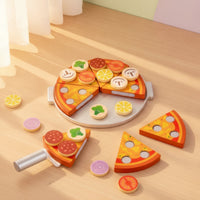 Pizza Oven Toy Imaginative Wooden Pizza Pretend Play Toy with Oven Educational for Kids