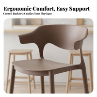 Nordic design Backrest Bar Stool Stackable Counter Chair Minimalist Design Household Seating With Footrest for Cafe Owners, Homeowners, Adults, Kitchen, Dining Room
