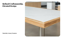 Sintered Sta surface Canteen Table and Chair Group Waterproof abrasion-resistantResistant Square Table and 4 Chairs Set sturdyDuty Frame Commercial Furniture Modern Design for Cafe Proprietors, Business Owners, Fast Food Joint, Dining Hall, Bistro
