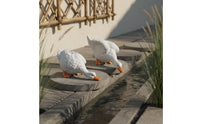 Drinking Waterfowl Figurine Realistic Design Resin Waterfowl Sculpture Pond Decoration Weather-Resistant Garden Decoration