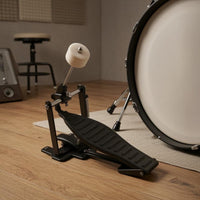 Ribbed Single Bass Drum Pedal Coil-Driven-Loaded Bass Drum Pedal Low-Profile Musical Instrument Part Felt Beater