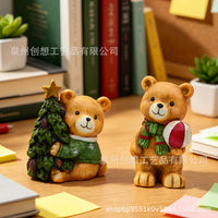 Resin Bear Figurine Christmas Decoration for Home