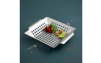 Rust-Resistant Grill Tray with Handles Heavy Duty Perforated Grill Basket Outdoor Perforated Food Tray Large Capacity for Campers