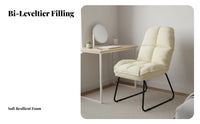 Soft and Comfortable Curved spine Armless Chair Modern aesthetic Vanity Stool Space Saving Indoor Seating Easy Assembly for Students, Home Workers, Young Adults, Dorm Room, Bedroom