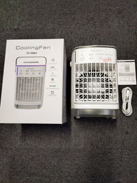 CF-006A Desktop Air Cooler Fan with 4-Speed Adjustment and Colorful Ambient Light (White)