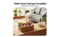 Woven Box with Lid Japanese aesthetic Storage Basket Sturdy Construction for Desktop