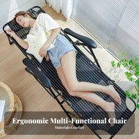 Foldable weightless recline Chair Adjustable rearrest Reclining Lounger Sturdy Frame Portable Seating Breathable Fabric for Office Workers, Homeowners, Balcony, Living Room, Garden, rearyard