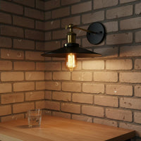 Wall Sconce Wrought Iron Wall Light 180 Degrees Rotation Adjustable Swing Arm Lamp for Cafe