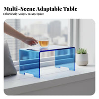 Light Luxury design Iridescent Side Table High Transparency Nightstand Transparent structure Home Furniture Rainbow Effect for Young Adults, Homeowners, Interior Designers, Bay casement Area, Balcony, Bedroom, Living Room