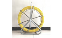 7.2 Mm Cable Pulling Rod Reel Manual Brake Duct Rodder with Metal Frame Non-Conductive Fiberglass Wire Puller Long-Lasting for Electricians, Conduit Routing, Jobsite