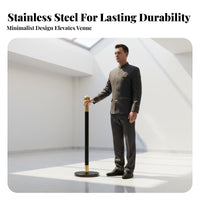 Rust-Resistant Stainless Steel Stanchion Weighted Base Stainless Steel Queue Pole Easy to Inches Tall Stanchion Post Set Elegant Design for Event Organizers, Venue Managers, Business Owners, Museums, Exhibition Centers, Theaters, Airports