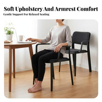 Stackable Design Upholstered Armchair With Armrests Dining Chair Minimalist Design Household Furniture Comfortable Padding for Families, Homeowners, Business Owners, Restaurant, Reception Area, Living Room, Reading Nook