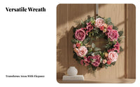 Artificial Floral Wreath Elegant Design Decorative Floral Wreath Farmhouse Floral Decor Romantic Ambiance House Decoration