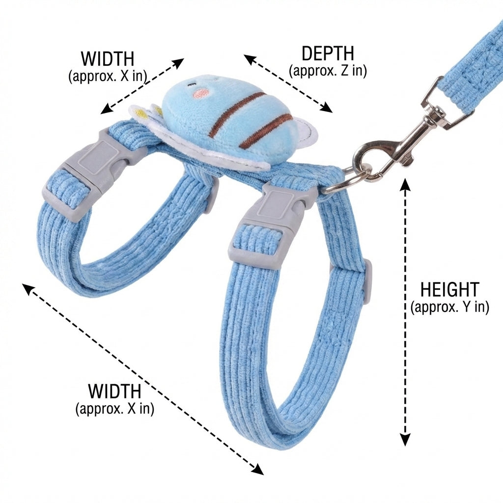 Cat Harness and Cat Leash Set, H-Style Polyester Adjustable Harness for Small Cats, Secure Harness Leash for Outdoor Cat Walking and Travel