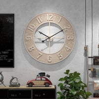 Wood Grain Look Wooden Wall Clock Modern Quiet Wall Clock