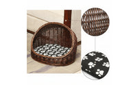 Domed Wicker Pet Bed Handwoven Rattan Pet Basket Breathable Furniture Sturdy for Small Dogs