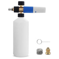 Car Cleaning Foam Sprayer for Professional Car Wash, Heavy Duty Metal Foam Lance for Detailing, Adjustable Nozzle Kit with Filter, Blaster Bottle