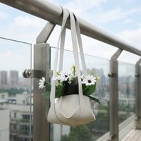 Leather Hanging Planters, Nordic Hanging Planters for Home Decor, Sturdy Leather Strap Hanging Planter, Indoor Outdoor Plant Hanger