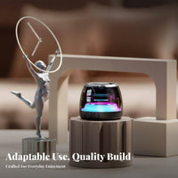 Bluetooth Connectivity attractive componentic Mini Speaker Rich Bass attractive componentic Puck Speaker Miniature Size Portable audio system TWS Stereo Pairing for Music Lovers, mobile device Users, Outdoor, Home, Travel, while moving