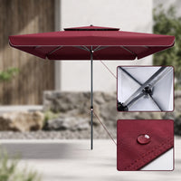 Square Patio Umbrella Wind-Resistant Umbrella with Double Canopy Waterproof for Homeowners, Vendors, Market, Garden