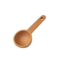 Beech Wood Wooden Measuring Spoon Round Bowl Measuring Spoon with Hanging Hole Accurate Eco-Friendly for Bakers, Home Cooks, Cooking