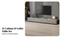 Contemporary Media Console Stand Sturdy Construction Contemporary Media Console Cabinet with Drawers Versatile Use Long Media Cabinet with Storage