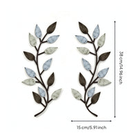 2 Pieces Metal Twining Stem Section Decorations Decorative Metal Wall Art Decor Simple Branch Wall Hangings for Entryway