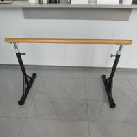 Movable Base Adjustable Ballet Barre Solid Wood Height Adjustable Ballet Barre Multi-Use Training Dance Stretching Bar Easy Assembly for Adults, Kids, Home, Mind-Body Practice Room