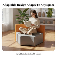 Curved Shape Configurable curved-Shaped Sofa Creative Combination sectional Couch unrestrictedform Assembly Public Seating adaptable Configuration for Interior Designers, Business Owners, Apartment Dwellers, Reception Area, Lobby