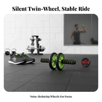 Non-Slip Comfortable Grip Ab Roller Portable Design Twin Wheel Ab Roller Knee Pad Included Abdominal Wheel Long-Lasting Construction for Beginners, Home Gym