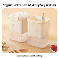 Greek Yogurt Strainer Food Grade Materials Yogurt Press Strainer Thick and Creamy Results Whey Filtering Container for Home Cooks, Breakfast Making