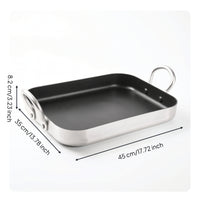 Roasting Pan with Handles Nonstick Rectangular Roasting Pan High-Heat for Home Cooks, Dessert Makers