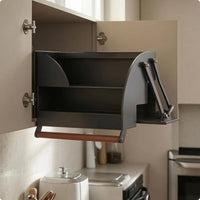 Hydraulic Damping Cabinet-Mounted Pull-down Rack Curved Side Frame Pull-down Seasoning Rack Front Handle Bar Retractable Seasoning Organizer Carbon Steel