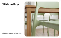 Space-Saving Stackable Plastic Chair Long-Lasting Plastic Dining Chair Set Easy to Clean Ergonomic Backrest Stool Lightweight for Homeowners, Design Enthusiasts, Living Room, Kitchen, Balcony, Patio