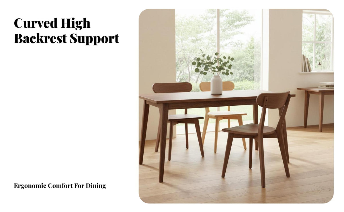 Solid Wood Construction Wooden Stool with Backrest Central-Century Modern Aesthetic High-Back Side Chair Ergonomic Design Kitchen Seating Easy to Clean for Restaurant Owners, Homeowners, Office Workers, Dining Room, Cafe