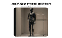 Full Body Male Mannequin Modern Design Matte Black Display Mannequin Realistic Proportions men's Clothing Display Stand for Window Displays, Showrooms