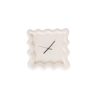 No Numerals Wavy Border Wall Clock Decorative Square Wall Clock for Living Room