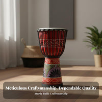 Beginner Friendly African Djembe Sheepskin Head Rope-Tuned Djembe African Hand Drumatskin Drumhead Percussion Instrument Authentic Sound for Beginners, Children, Music Students, Home Practice, Outdoor Gathering, Live Performances