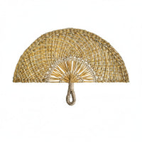 Handmade Woven Palm Hand Fan Boho Design Straw Palm Fan for Guesthouse