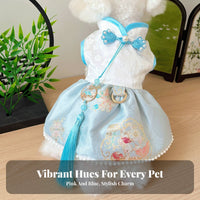 Brocade Material Tang Suit Dog Dress Elegant Appearance Dog Tang Suit Warm and Comfortable for Small Dogs, Festivals, Photo S, Daily Wear