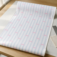 40 Count Digital Print Cotton Fabric for DIY Crafting - Korean Style Floral Bow Pattern