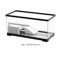 Turtle Tank with Basking Platform Waterproof Turtle Tank with Filter Reptile Enclosure with Ramp Clear Terrarium Full View