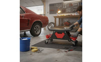 Creeper Seat with Tool Tray Padded Rolling Stool Heavy Duty Garage Stool with Tool Tray for Hobbyists
