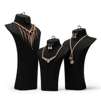 DIGU Necklace Display Bust Jewelry Stand Velvet Mannequin for Store Window