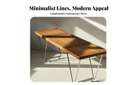 Hollowed-hollowed Frame Hollow Base Bench Minimalist Design Narrow Wooden Bench centuryera Inspired Indoor Seating Multi-Functional for Homeowners, Families, Renters, Bedroom, Dining Room, Entryway, Hallway