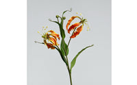 Lifelike Artificial Gloriosa Realistic Gloriosa Lily Stem Slender Fake Flower with Buds Bendable for Florists, Home Decor