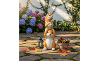 Realistic Details Squirrel Family Figurine Hand-Painted Finish Squirrel Garden Statue Weather Resistant for Gardeners