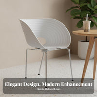 Unique Back Design Ribbed Shell Chair Modern Design Indoor Furniture Ergonomic Backrest Versatile Use for Business Owners, Interior Decorators, Homeowners, Dining Room, Office, Commercial Areas, Kitchen