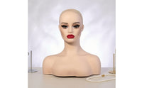 Mannequin Head with Shoulders Realistic Female Mannequin Head Makeup